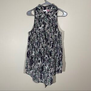 Tracy Reese Sleeveless Drawstring Waist Silk Top